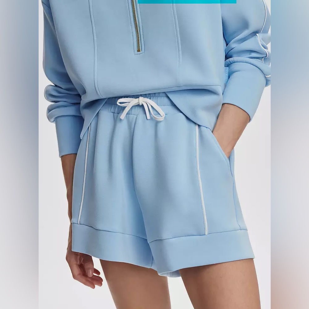 Varley Barnes High-Rise Short 4.5” Airy Blue Womens Large NWT $92